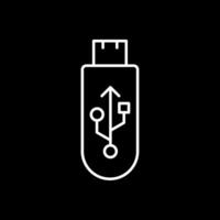 USB línea invertido icono vector