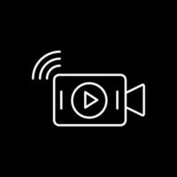 Live Stream Line Inverted Icon vector