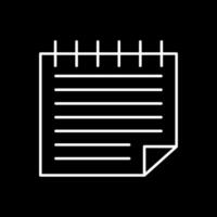 Notes Line Inverted Icon vector