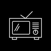 icono de línea de televisión invertida vector