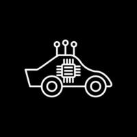 Autonomous Car Line Inverted Icon vector