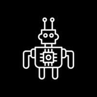 icono de línea de robot invertida vector