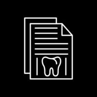 Dental Record Line Inverted Icon vector