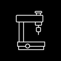 Milling Machine Line Inverted Icon vector