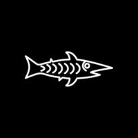 shark Line Inverted Icon vector