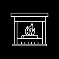 Chimenea línea invertido icono vector