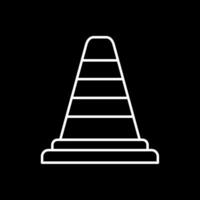 Traffic Cone Line Inverted Icon vector