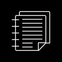 Notes Line Inverted Icon vector