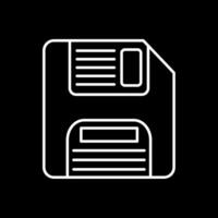 Floppy Disk Line Inverted Icon vector