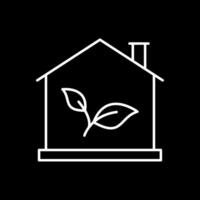 Eco House Line Inverted Icon vector