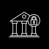 Bank Close Line Inverted Icon vector