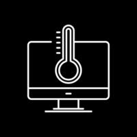 icono de línea de temperatura invertida vector