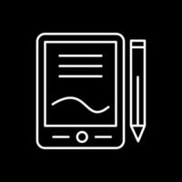 Drawing Tablet Line Inverted Icon vector