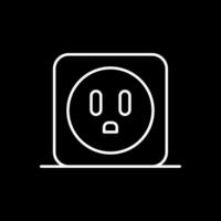 Power Socket Line Inverted Icon vector