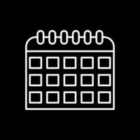 icono de línea de calendario invertida vector