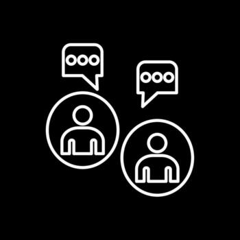 instante mensaje línea invertido icono vector