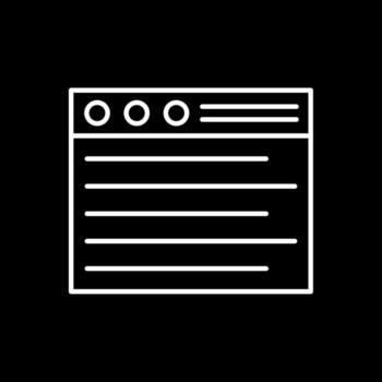 Browser Line Inverted Icon vector