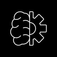 Creative Brain Line Inverted Icon vector