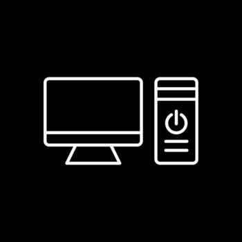 Computer Line Inverted Icon vector