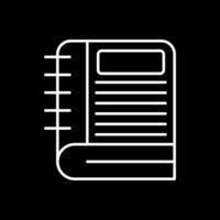 Notebook Line Inverted Icon vector