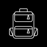 Backpack Line Inverted Icon vector