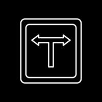 T Junction Line Inverted Icon vector