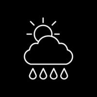 mañana, lluvia línea invertido icono vector