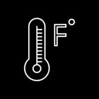 Fahrenheit grados línea invertido icono vector