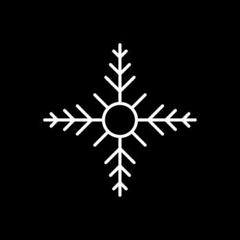 Snowflake Line Inverted Icon vector