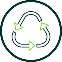 Recycle Line Circle Icon vector