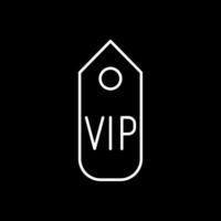 icono de línea de pase vip invertida vector