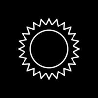 icono de línea de sol invertida vector