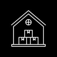 Warehouse Line Inverted Icon vector