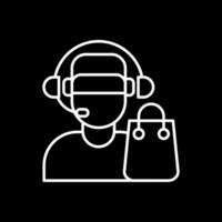 Customer Service Agent Line Inverted Icon vector