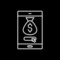 Online Payment Line Inverted Icon vector