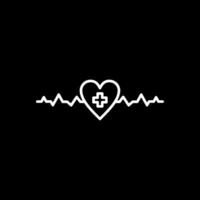 Heartbeat Line Inverted Icon vector