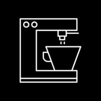 Coffee Machine Line Inverted Icon vector