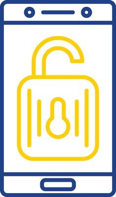 Unlock Line Two Color Icon