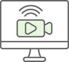 Live Stream Fillay Icon vector