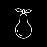 Nashi Pear Line Inverted Icon vector