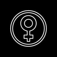 icono de línea de símbolo femenino invertido vector