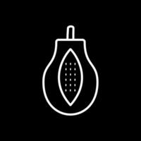 icono de línea de papaya invertida vector