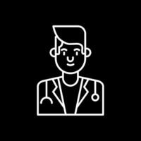 Male Doctor Line Inverted Icon vector