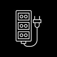 Extension Cord Line Inverted Icon vector