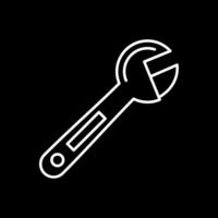 Adjustable Wrench Line Inverted Icon vector