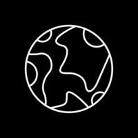 Earth Line Inverted Icon vector