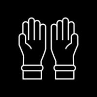 protector guantes línea invertido icono vector