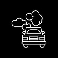 Car Pollution Line Inverted Icon vector