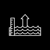 Sea Level Rise Line Inverted Icon vector