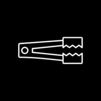 Tongs Line Inverted Icon vector